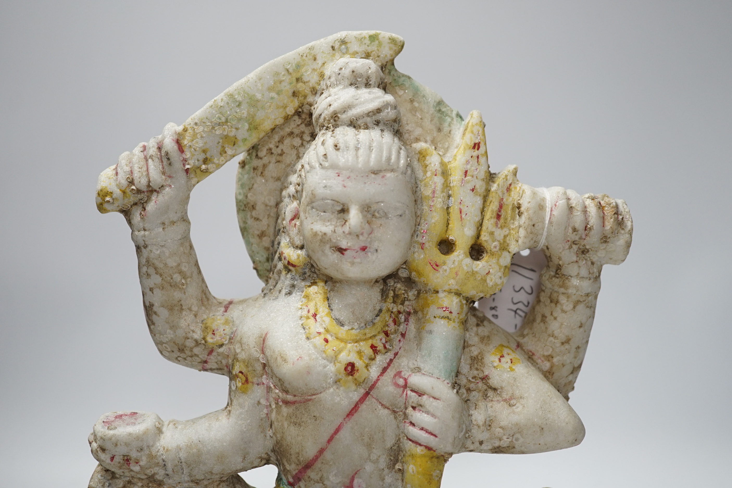 A soapstone carved statue of Durga